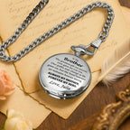 Personalized "To My Brother" Pocket Watch - Custom Engraved Quartz Vintage Watch with Chain - Birthday, Wedding Day Keepsake Gift for Him - 9