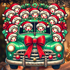 Family Christmas Cheer Vintage Truck - Personalized Custom Wood Ornament - Gift For Family - 1
