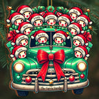 Family Christmas Cheer Vintage Truck - Personalized Custom Wood Ornament - Gift For Family - 4