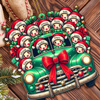 Family Christmas Cheer Vintage Truck - Personalized Custom Wood Ornament - Gift For Family - 5