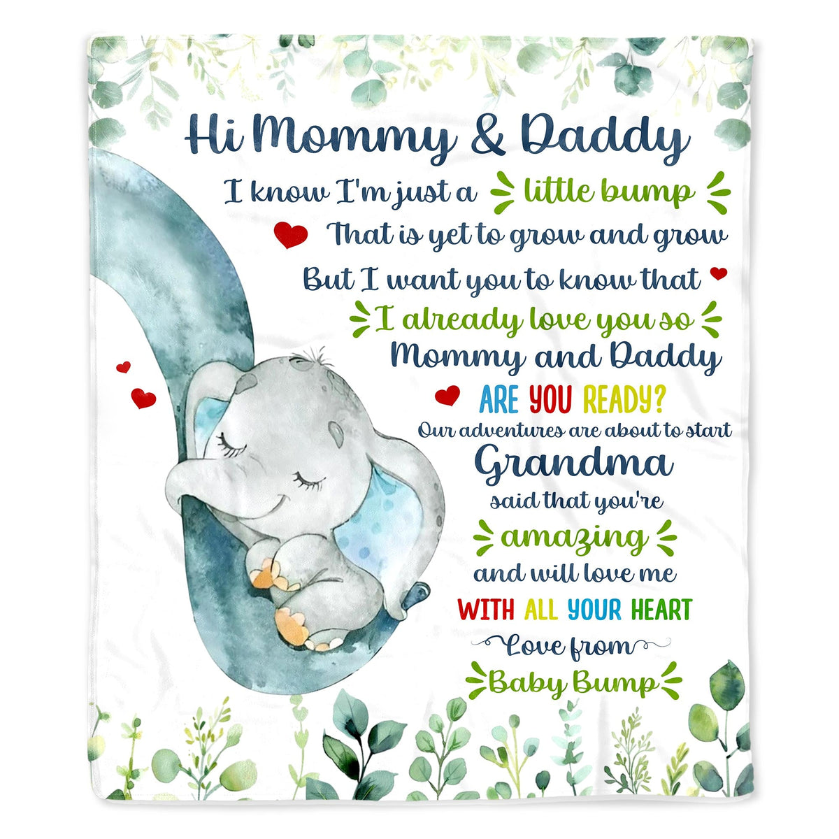 Custom "Love From Baby Bump" Blanket - Personalized Flannel Fleece Baby Shower Throw Blanket - Gift for Expecting Parents, New Mom - 5
