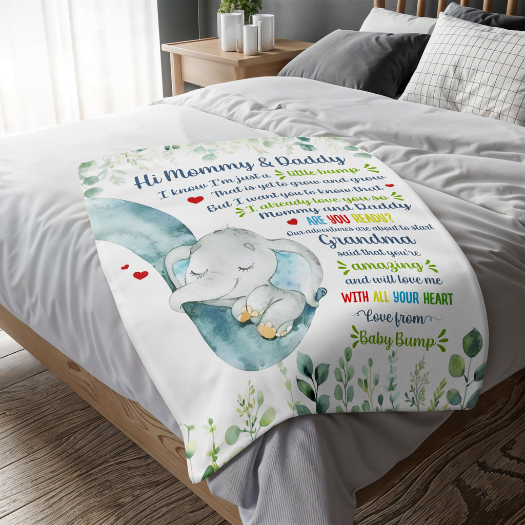 Custom "Love From Baby Bump" Blanket - Personalized Flannel Fleece Baby Shower Throw Blanket - Gift for Expecting Parents, New Mom - 7