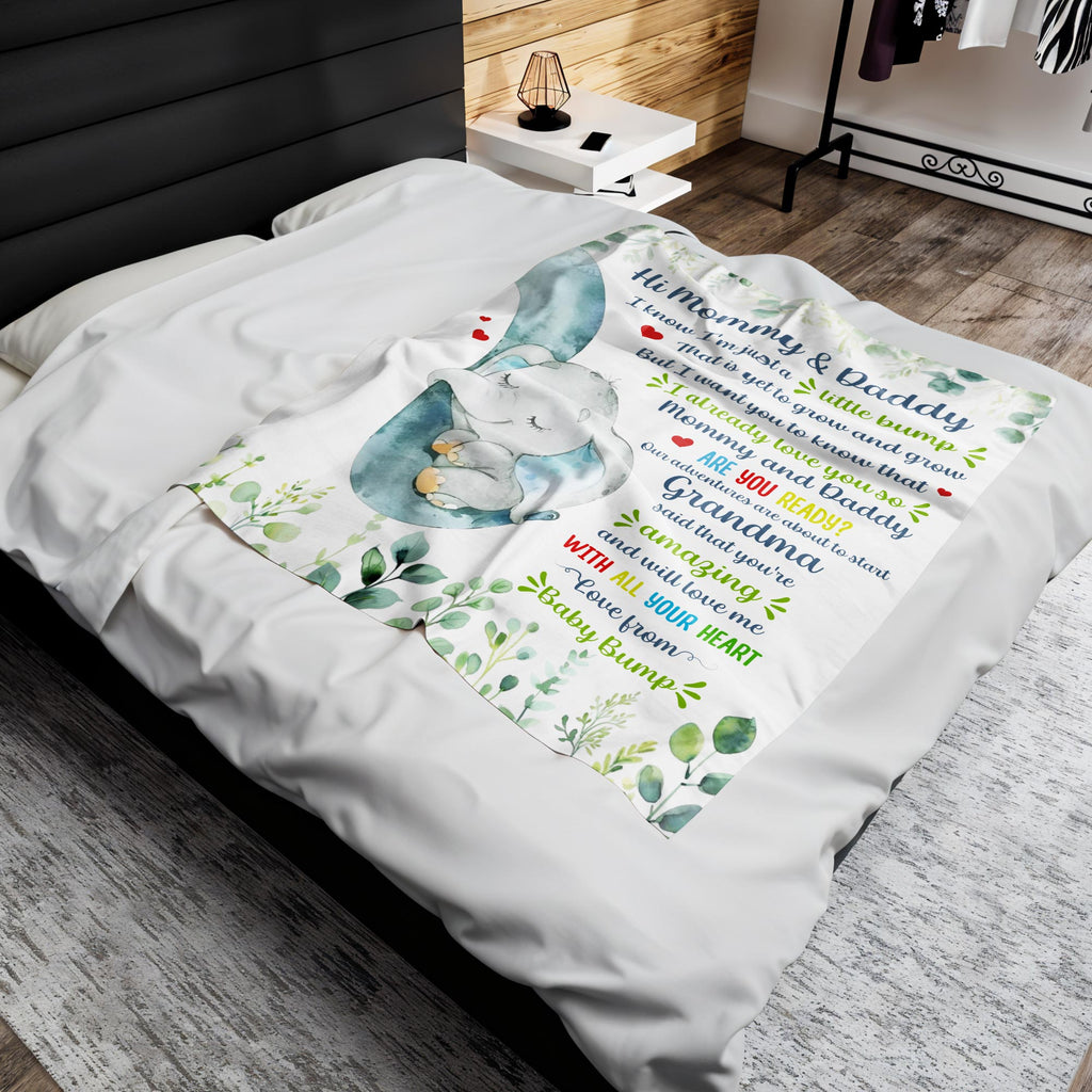Custom "Love From Baby Bump" Blanket - Personalized Flannel Fleece Baby Shower Throw Blanket - Gift for Expecting Parents, New Mom - 9