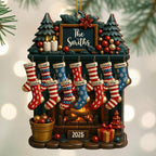 Holiday Gatherings Customized Family Name Wood Ornament,Personalized Custom Wood Ornament,Gift For Family and Holiday Enthusiasts - 4