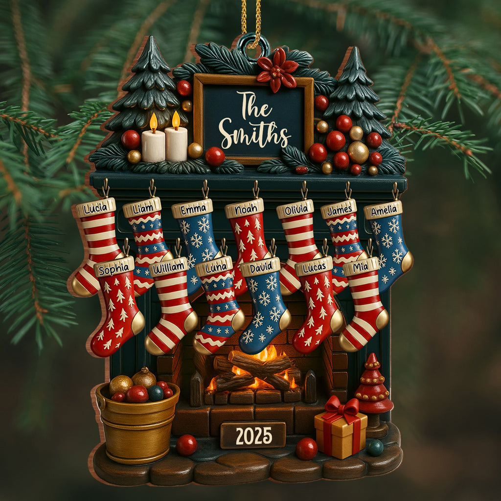 Holiday Gatherings Customized Family Name Wood Ornament,Personalized Custom Wood Ornament,Gift For Family and Holiday Enthusiasts - 6