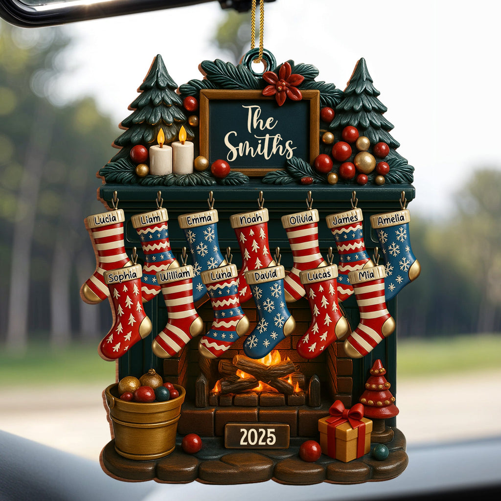 Holiday Gatherings Customized Family Name Wood Ornament,Personalized Custom Wood Ornament,Gift For Family and Holiday Enthusiasts - 5
