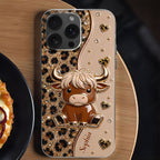 Custom Cute Highland Cow Phone Case - Personalized Slim Protective Cover for iPhone & Samsung Galaxy - Unique Animal Lover Gift for Her - 1
