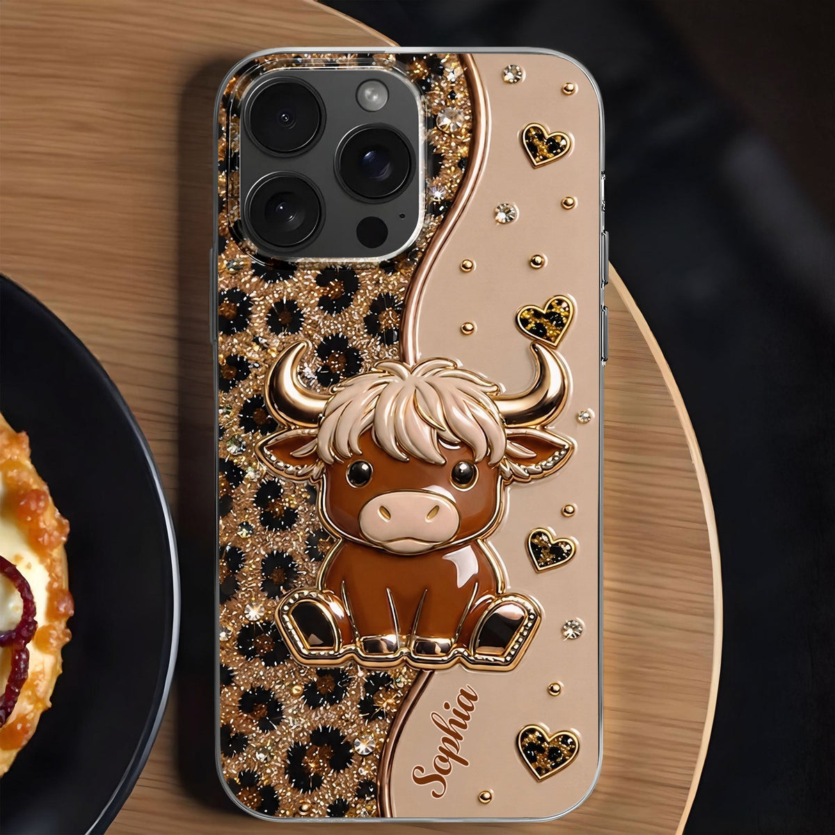 Custom Cute Highland Cow Phone Case - Personalized Slim Protective Cover for iPhone & Samsung Galaxy - Unique Animal Lover Gift for Her - 1