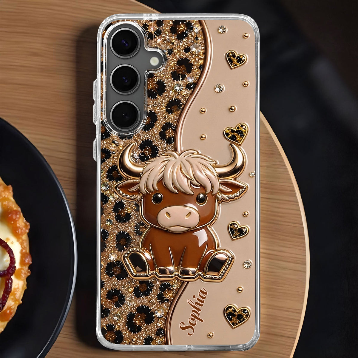 Custom Cute Highland Cow Phone Case - Personalized Slim Protective Cover for iPhone & Samsung Galaxy - Unique Animal Lover Gift for Her - 2