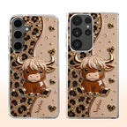Custom Cute Highland Cow Phone Case - Personalized Slim Protective Cover for iPhone & Samsung Galaxy - Unique Animal Lover Gift for Her - 4