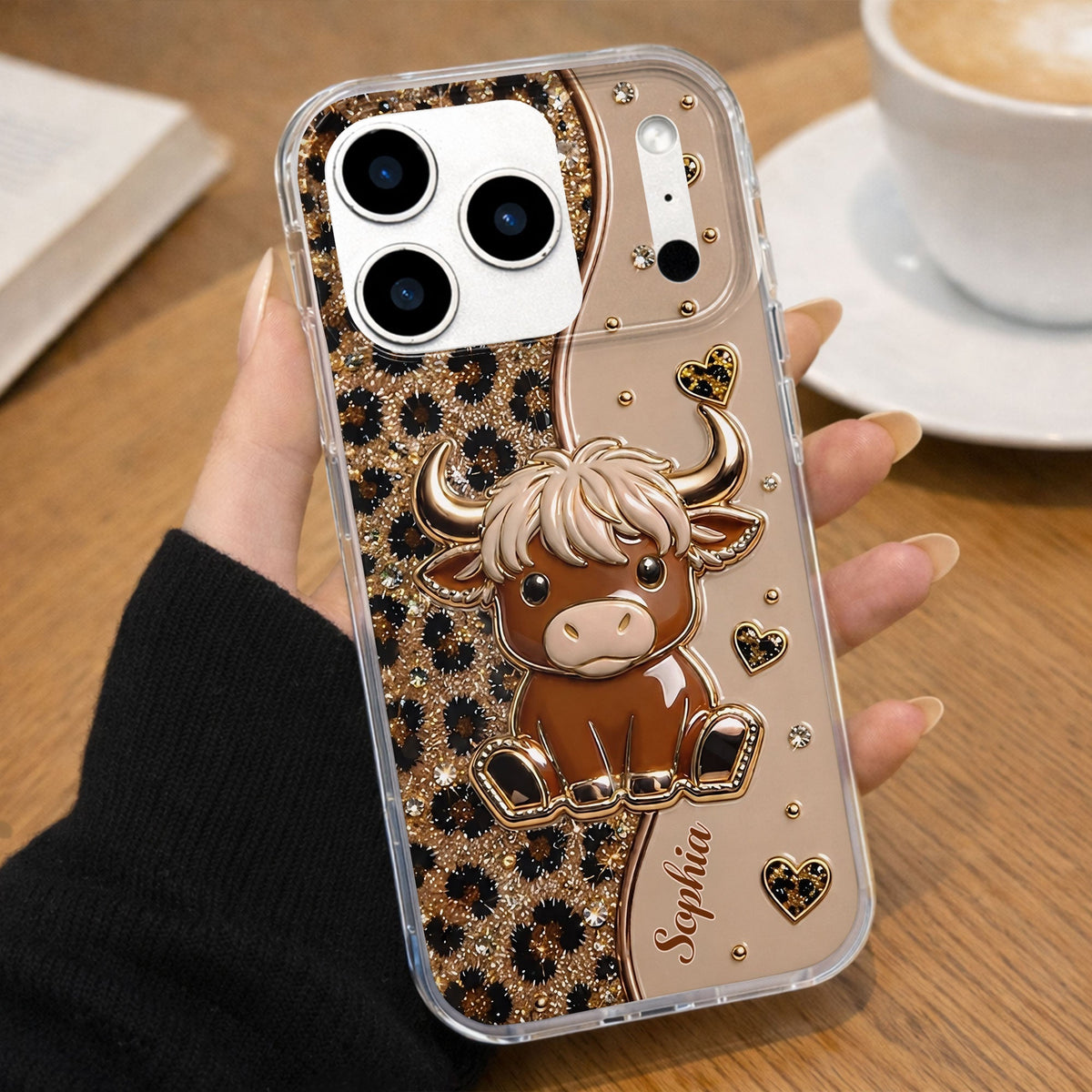 Custom Cute Highland Cow Phone Case - Personalized Slim Protective Cover for iPhone & Samsung Galaxy - Unique Animal Lover Gift for Her - 9