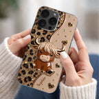 Custom Cute Highland Cow Phone Case - Personalized Slim Protective Cover for iPhone & Samsung Galaxy - Unique Animal Lover Gift for Her - 5