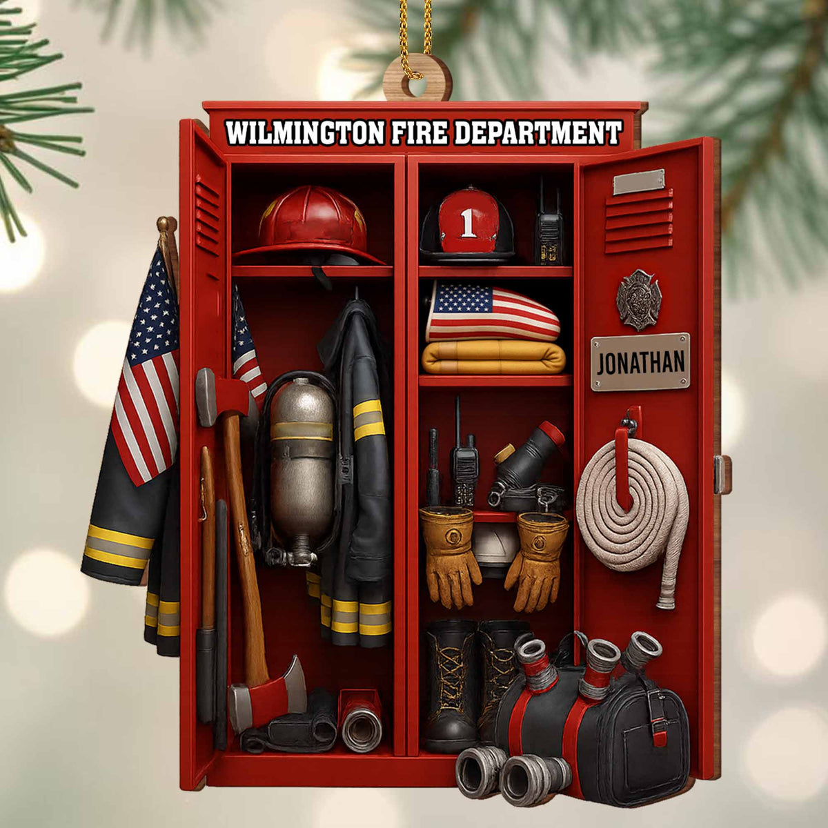 Custom Dedication For Dedicated Firefighter, Personalized Custom Wood Ornament, Gift For Firefighters - 5