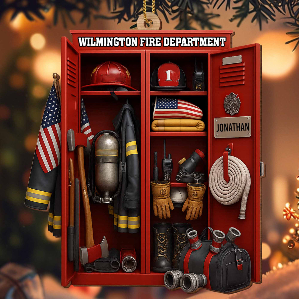 Custom Dedication For Dedicated Firefighter, Personalized Custom Wood Ornament, Gift For Firefighters - 6