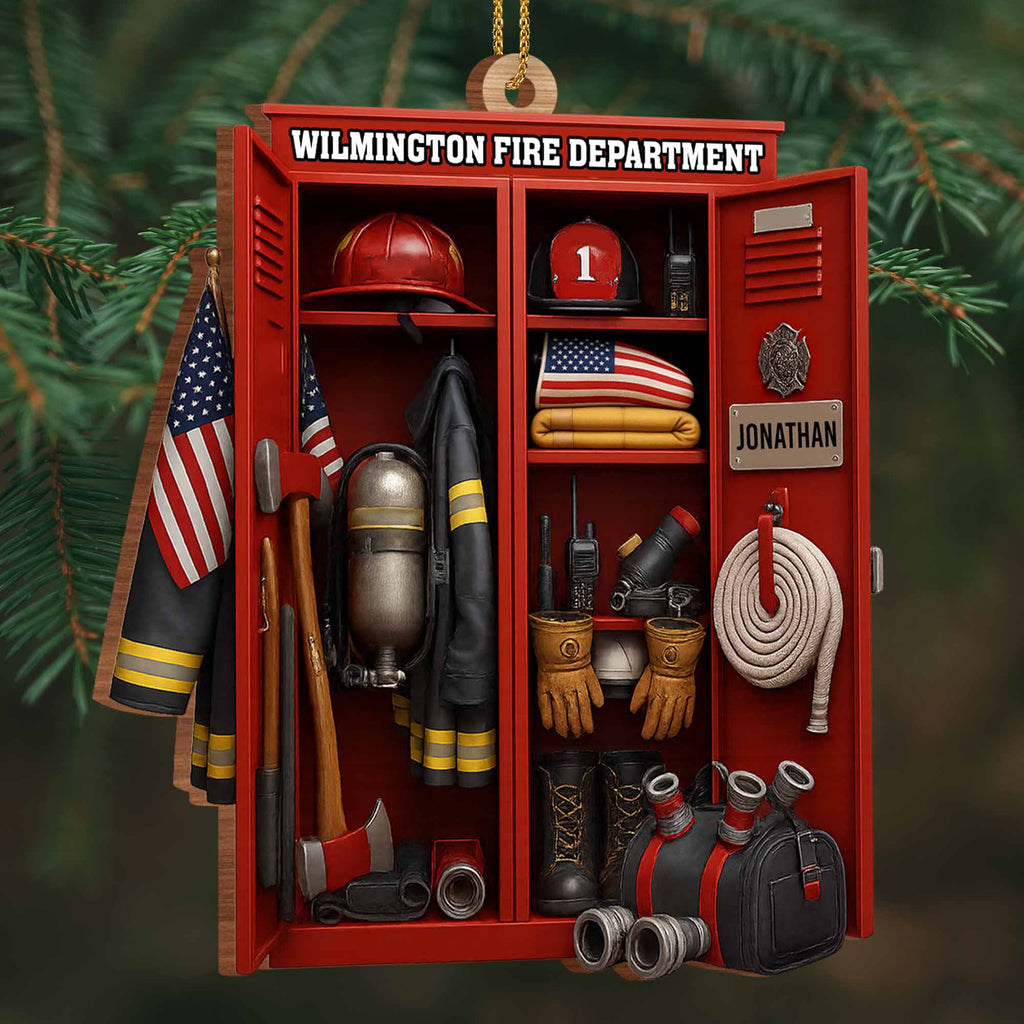 Custom Dedication For Dedicated Firefighter, Personalized Custom Wood Ornament, Gift For Firefighters - 7