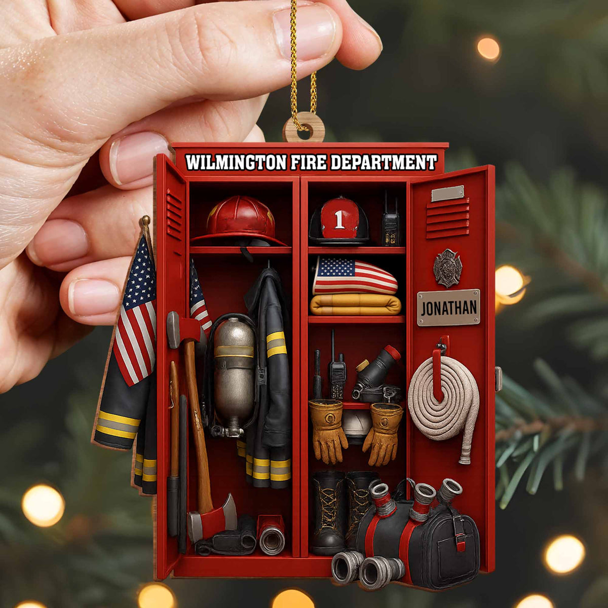 Custom Dedication For Dedicated Firefighter, Personalized Custom Wood Ornament, Gift For Firefighters - 2