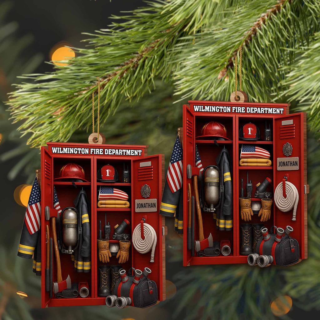 Custom Dedication For Dedicated Firefighter, Personalized Custom Wood Ornament, Gift For Firefighters - 3
