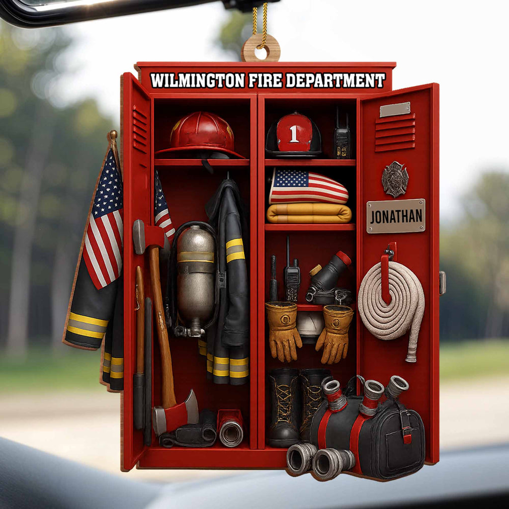 Custom Dedication For Dedicated Firefighter, Personalized Custom Wood Ornament, Gift For Firefighters - 4
