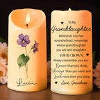 Straighten Your Crown - Granddaughter Personalized Custom LED Candle - Gift For Granddaughters - 1