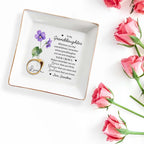 Remember Whose Granddaughter You Are - Personalized Custom Jewelry Dish, All Over Print Square Dish - Gift For Granddaughters - 3