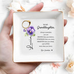 Always Remember You Are Braver - Personalized Custom Jewelry Dish - Gift For Granddaughters - 2