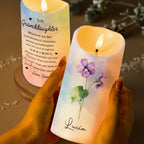 Straighten Your Crown - Granddaughter Personalized Custom LED Candle - Gift For Family - 2