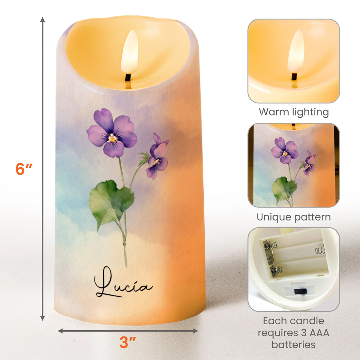 Straighten Your Crown - Granddaughter Personalized Custom LED Candle - Gift For Family - 3