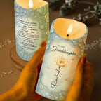 Custom "To My Granddaughter" LED Flameless Candle - Personalized Flower & Butterfly Night Light - Birthday Gift for Granddaughters - 2