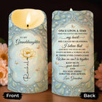 Custom "To My Granddaughter" LED Flameless Candle - Personalized Flower & Butterfly Night Light - Birthday Gift for Granddaughters - 3