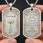 To My Granddaughter Flower Necklace, Dog Tag Necklace, Gift For Her - 1
