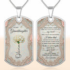 To My Granddaughter Flower Necklace, Dog Tag Necklace, Gift For Her - 9