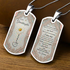 To My Granddaughter Flower Necklace, Dog Tag Necklace, Gift For Her - 2
