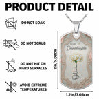To My Granddaughter Flower Necklace, Dog Tag Necklace, Gift For Her - 8
