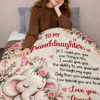 To My Granddaughter Elephant Blanket, Personalized Gift For Granddaughter - 2