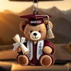 Graduation Wishes Teddy Bear - Personalized Custom Wood Ornament - Gift For Graduates - 7
