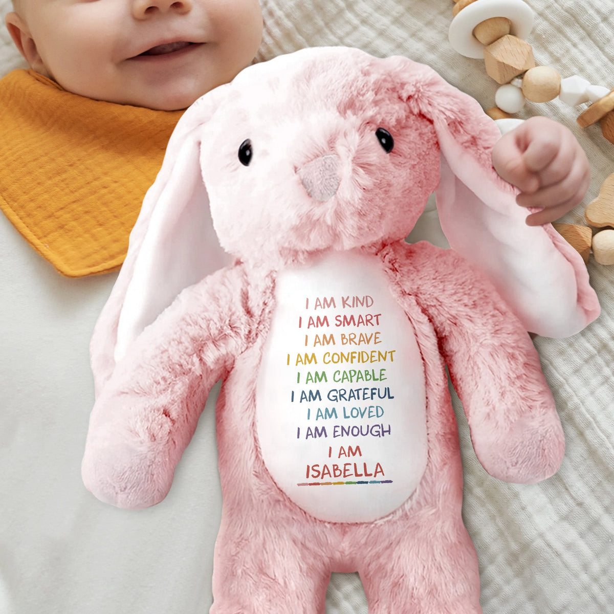 I Am Kind, I Am Smart, I Am Brave, Stuffed Bunny, Gift For Daughters - 7