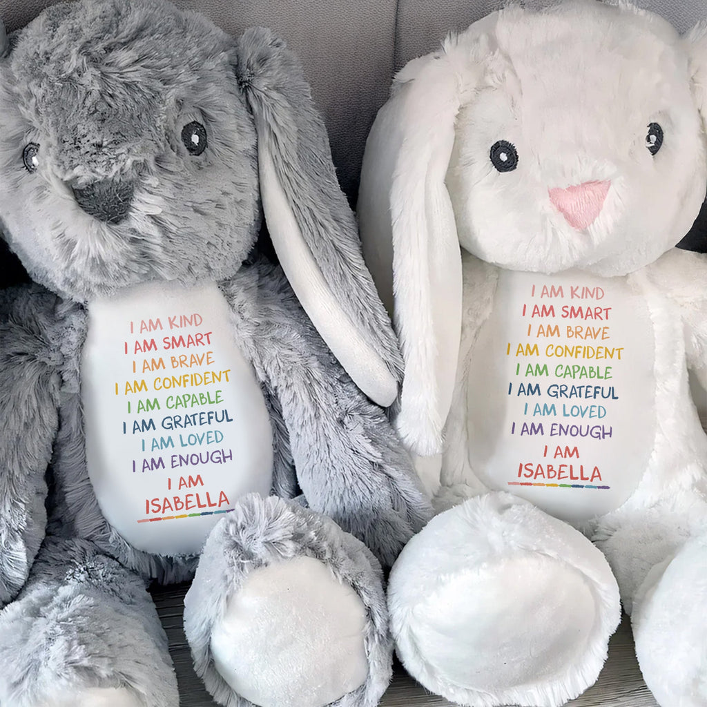 I Am Kind, I Am Smart, I Am Brave, Stuffed Bunny, Gift For Daughters - 5