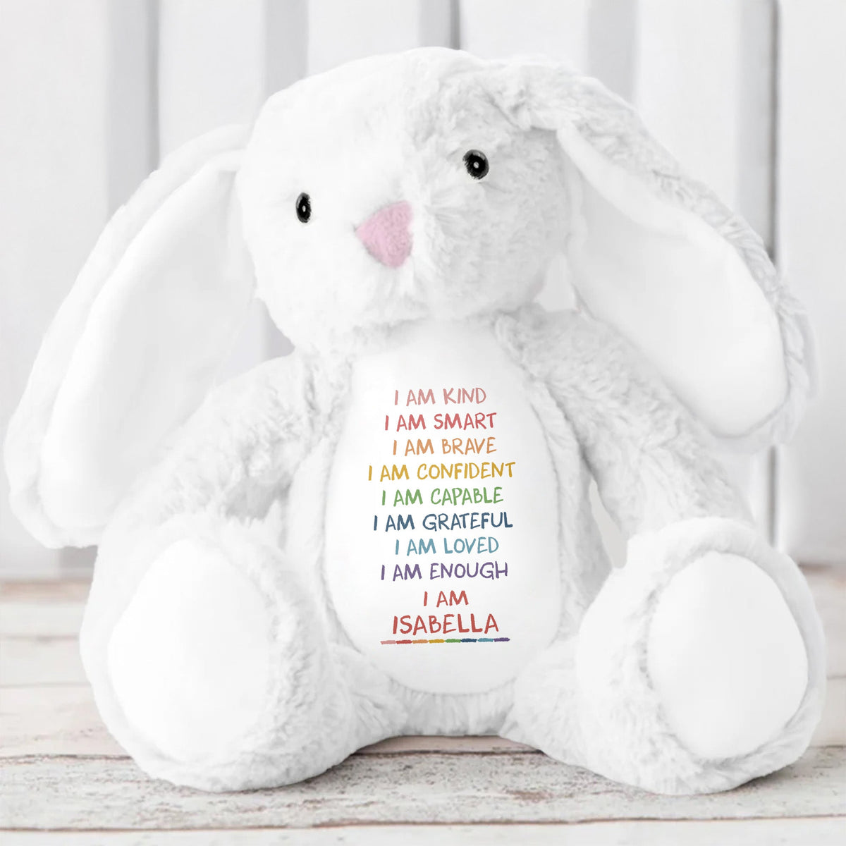 I Am Kind, I Am Smart, I Am Brave, Stuffed Bunny, Gift For Daughters - 4