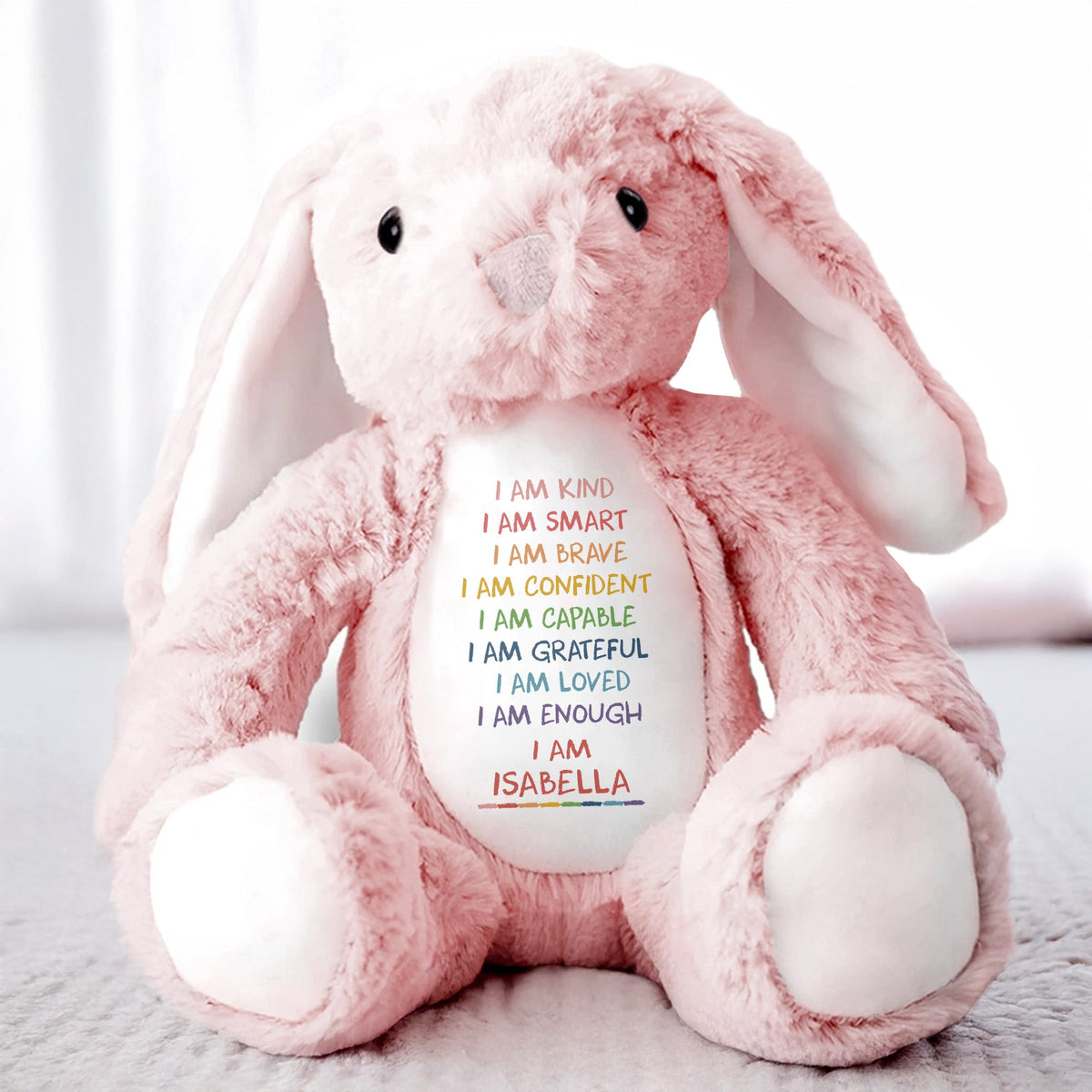 I Am Kind, I Am Smart, I Am Brave, Stuffed Bunny, Gift For Daughters - 1