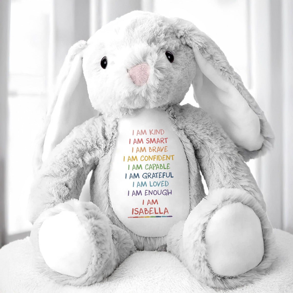 I Am Kind, I Am Smart, I Am Brave, Stuffed Bunny, Gift For Daughters - 6