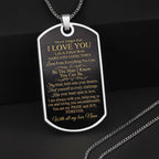 Personalized "To My Grandson" Dog Tag Necklace - Custom Stainless Steel Military Pendant Jewelry - Graduation, Birthday Gift for Grandson - 6
