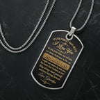 Custom "To My Grandson" Dog Tag Necklace - Personalized Stainless Steel Military Pendant - Graduation, Birthday Jewelry Gift for Grandson - 3