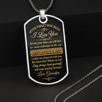 Custom "To My Grandson" Dog Tag Necklace - Personalized Stainless Steel Military Pendant - Graduation, Birthday Jewelry Gift for Grandson - 5