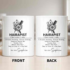 Personalized "Hairapist Miracle Worker" Coffee Mug - Custom 11oz Ceramic Cup - Funny Gift for Hair Stylists, Hairdressers, Cosmetologists - 12
