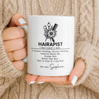 Personalized "Hairapist Miracle Worker" Coffee Mug - Custom 11oz Ceramic Cup - Funny Gift for Hair Stylists, Hairdressers, Cosmetologists - 9