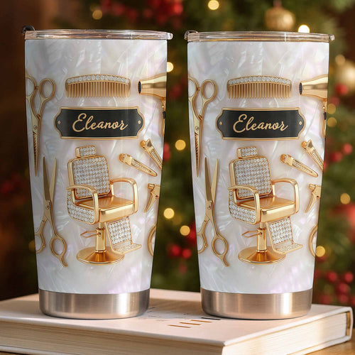 "Mastering The Art Of Style" 20oz Tumbler - Stainless Steel Personalized Travel Coffee Mug - Gift for Hair Stylists, Barbers, Hairdressers - 2
