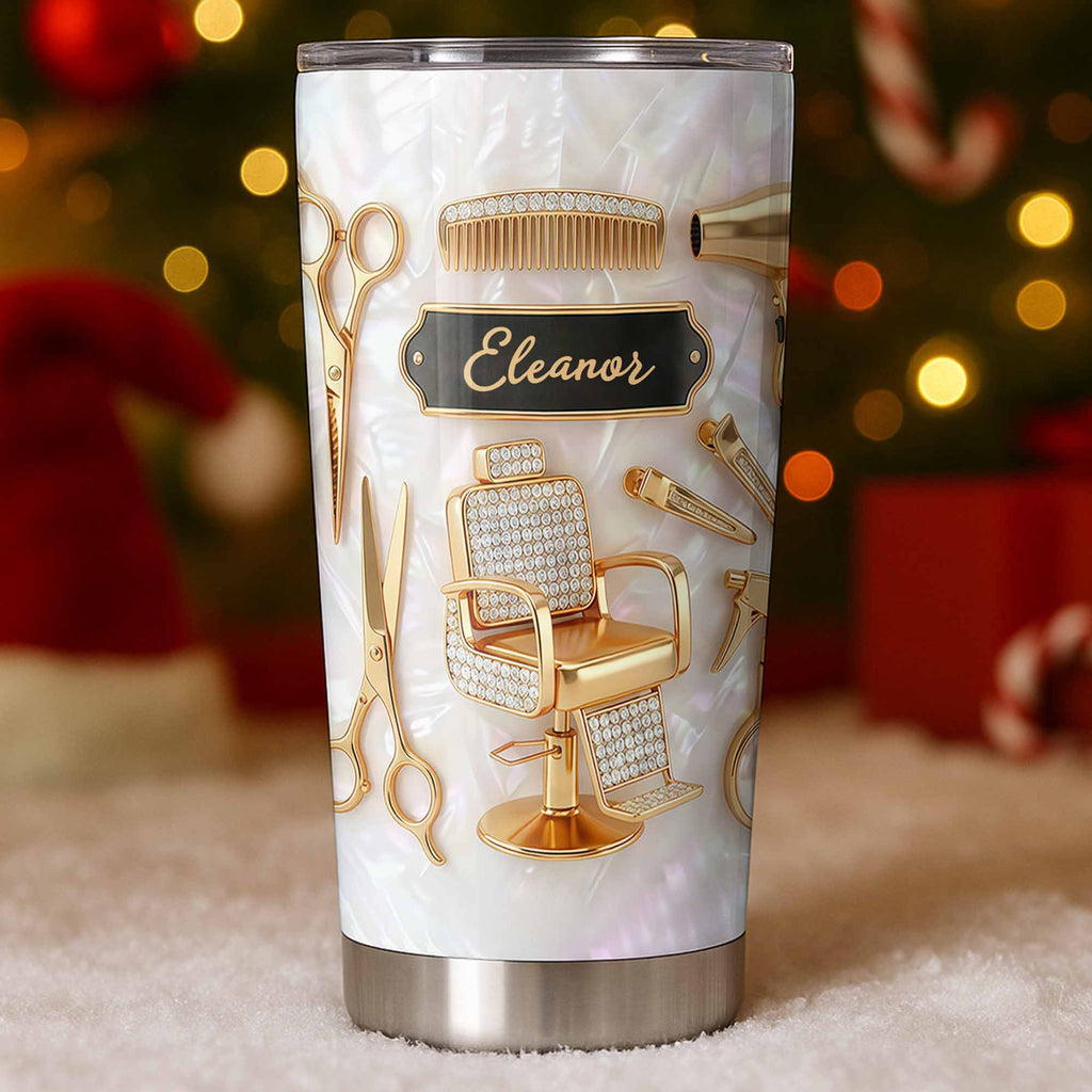 "Mastering The Art Of Style" 20oz Tumbler - Stainless Steel Personalized Travel Coffee Mug - Gift for Hair Stylists, Barbers, Hairdressers - 4