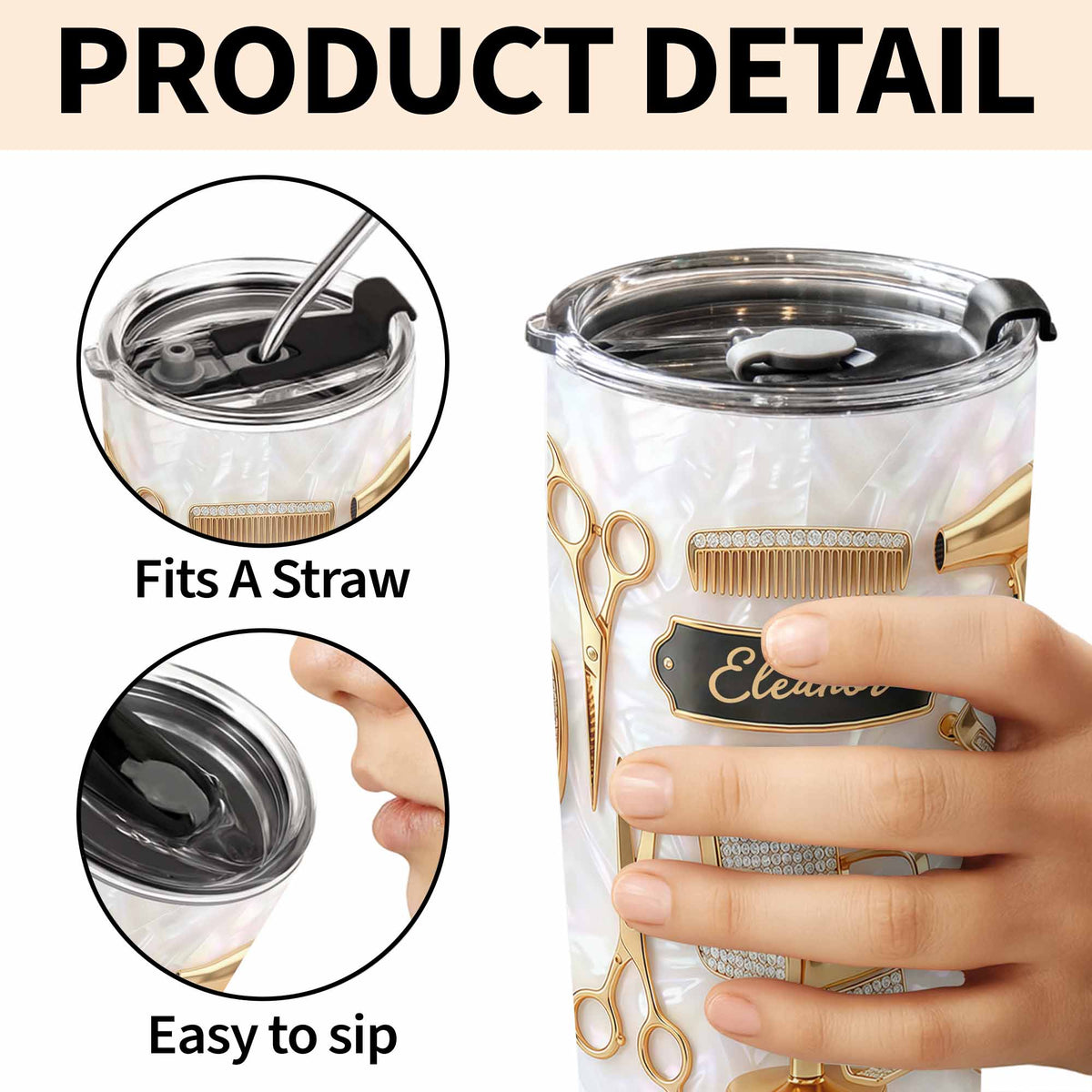 "Mastering The Art Of Style" 20oz Tumbler - Stainless Steel Personalized Travel Coffee Mug - Gift for Hair Stylists, Barbers, Hairdressers - 9