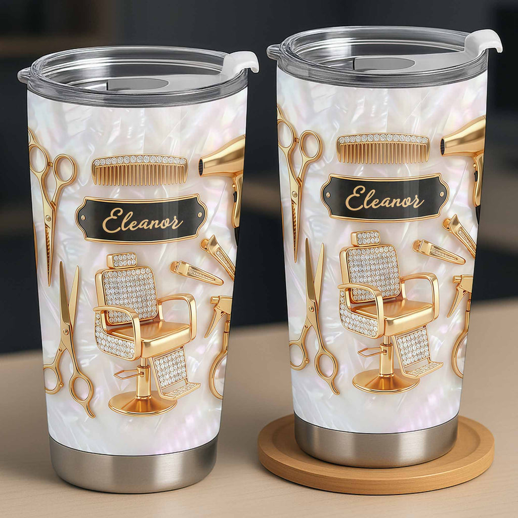 "Mastering The Art Of Style" 20oz Tumbler - Stainless Steel Personalized Travel Coffee Mug - Gift for Hair Stylists, Barbers, Hairdressers - 7
