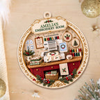 My Embroidery Room, Personalized Custom Wood Ornament, Gift For Crafters - 12